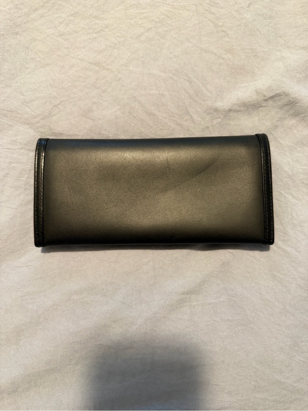 Dior Black Leather Long Card Holder with Gold CD Accent - Picture 2 of 6